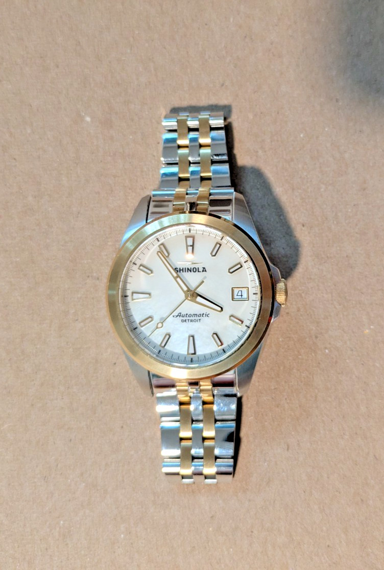 Shinola Circadian Monster Automatic 36mm Watch Two-Tone | Mother of Pearl Dial