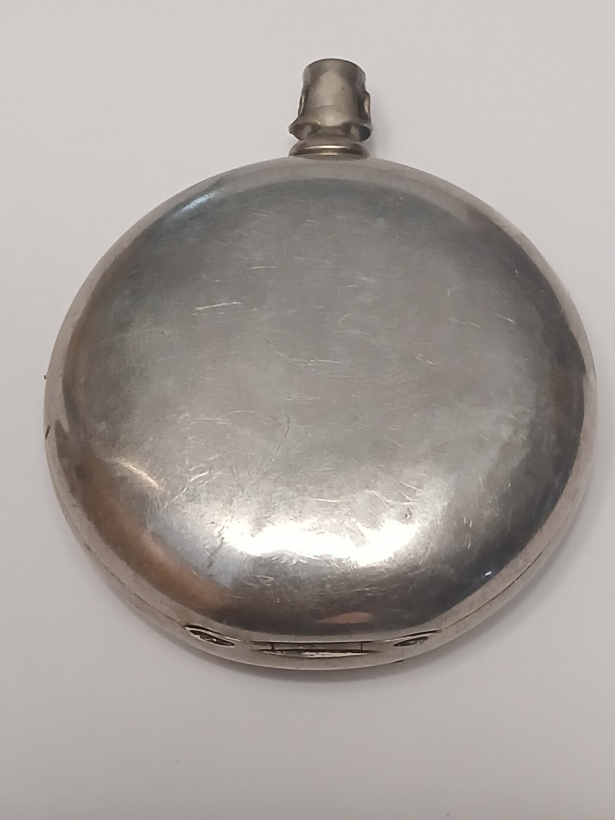 Scrap? 18 size Coin Silver open face pocket watch case. No Crystal-bow. 75+Grams