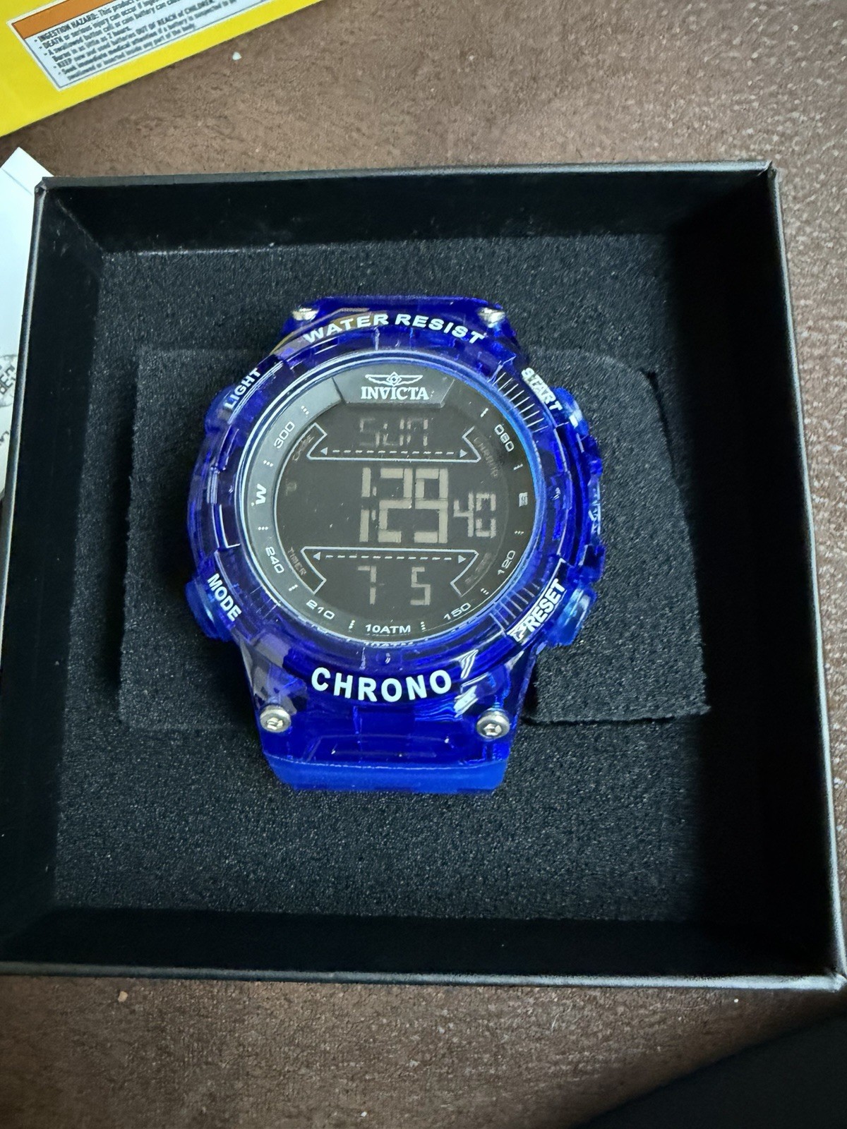 Invicta Chrono W13771B Mens Black Water-Resistant Quartz Round Wristwatch New