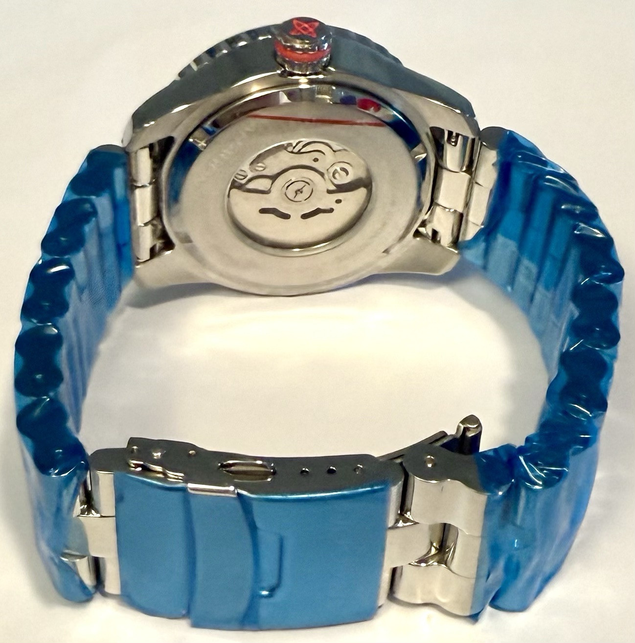 45mm Auto MATADOR Magnified Center Dial | Silvertone Bracelet Aragon Mens Watch