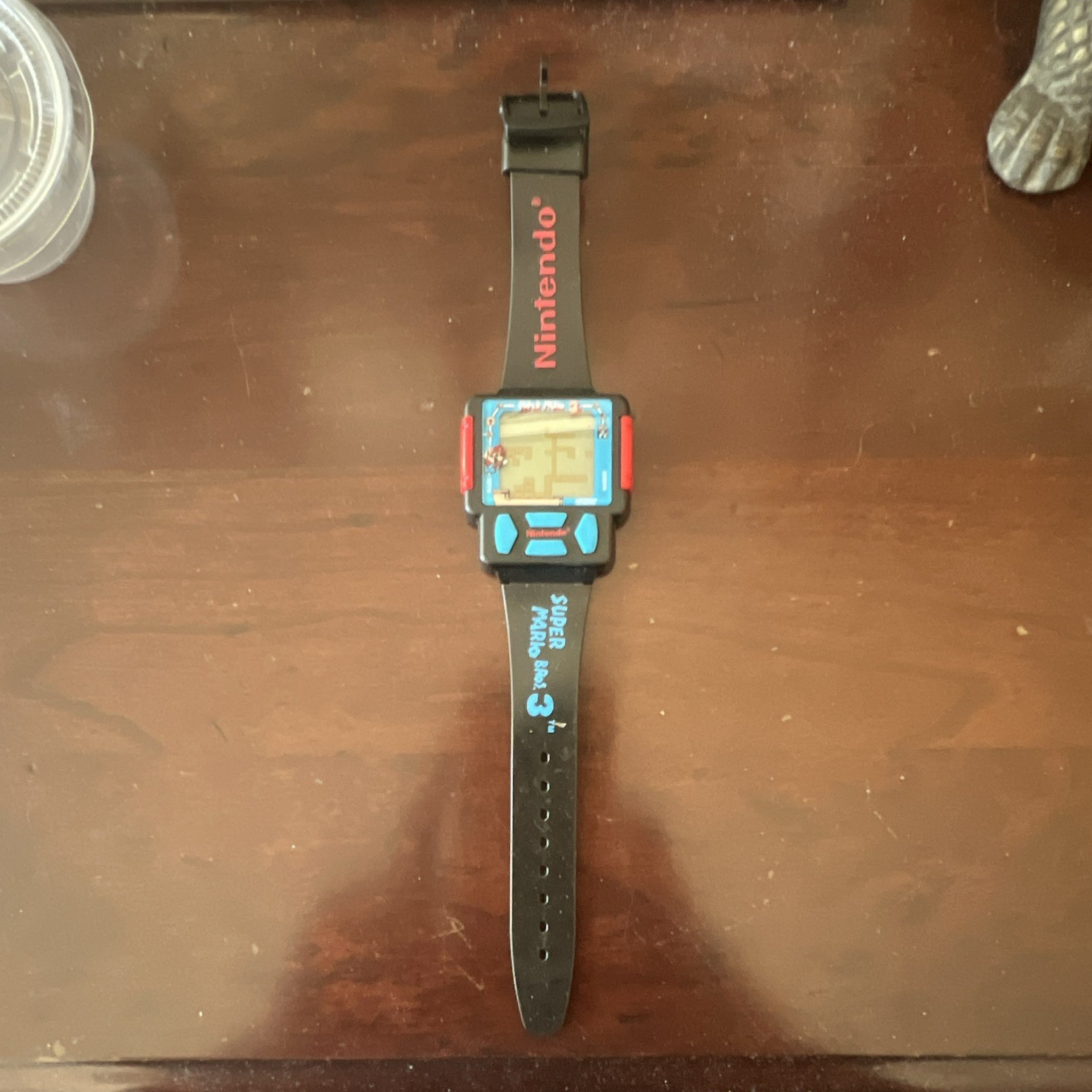 Nintendo Super Mario 3 Digital LCD Quartz Wristwatch Black Plastic Band 1990