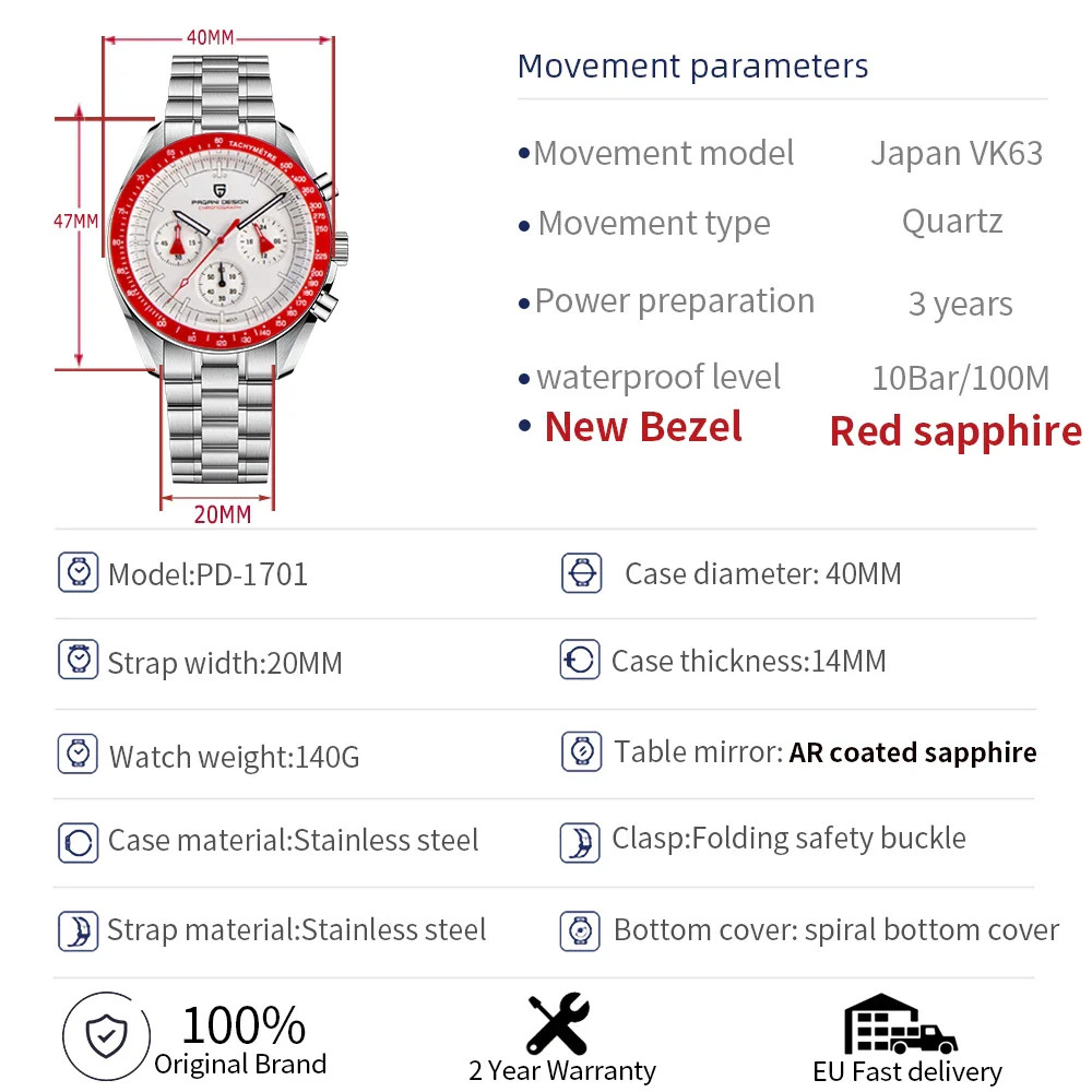 PAGANI DESIGN AK Project Mars Super Luxury Quartz Watch Men’s Watches
