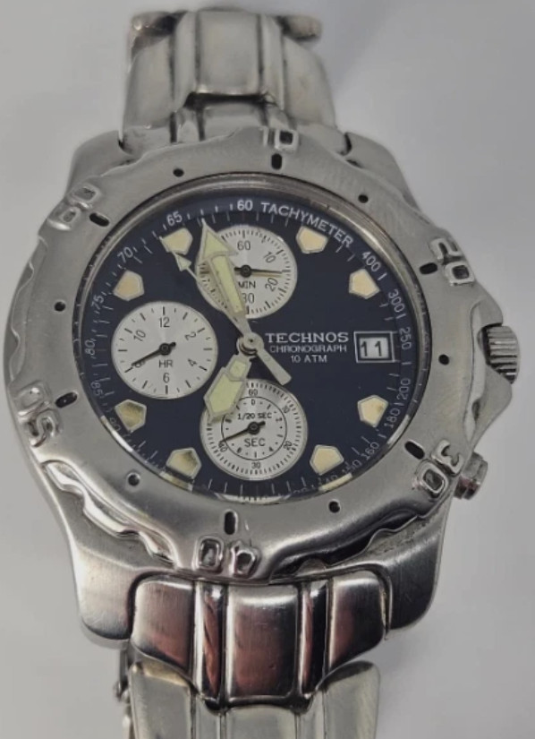 2000s Men’s Technos 0S60.AL TEC 965 Chrono Quartz 100M WR Date 37mm Watch