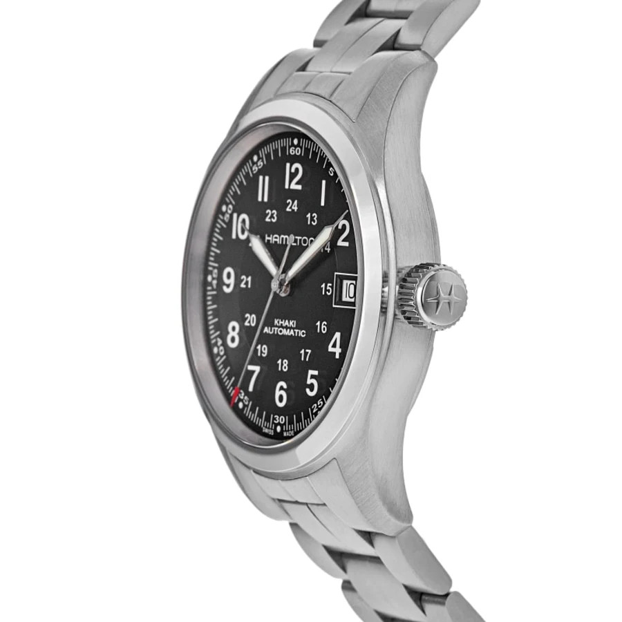 New Hamilton Khaki Field Auto 38MM Black Dial Steel Men’s Watch H70455133