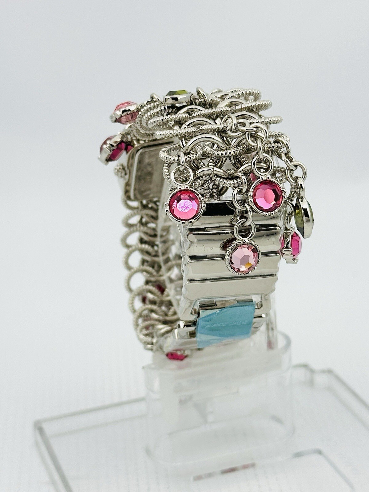 Betsey Johnson Women’s BJ4011 Fashion Hanging Stones Silver-tone Bracelet Watch