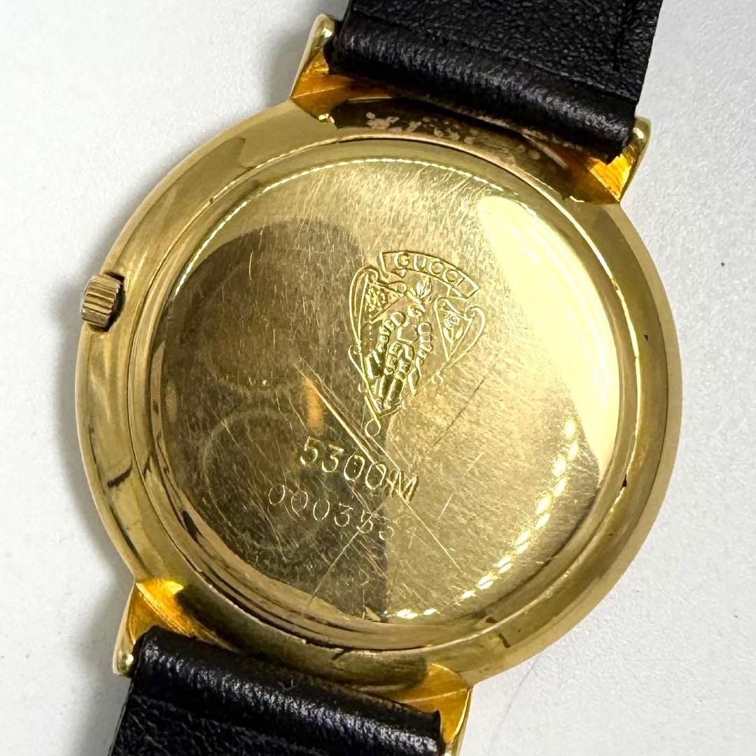 Gucci 5300M Men’s Watch Shell Dial Gold Quartz Japan Working 07413