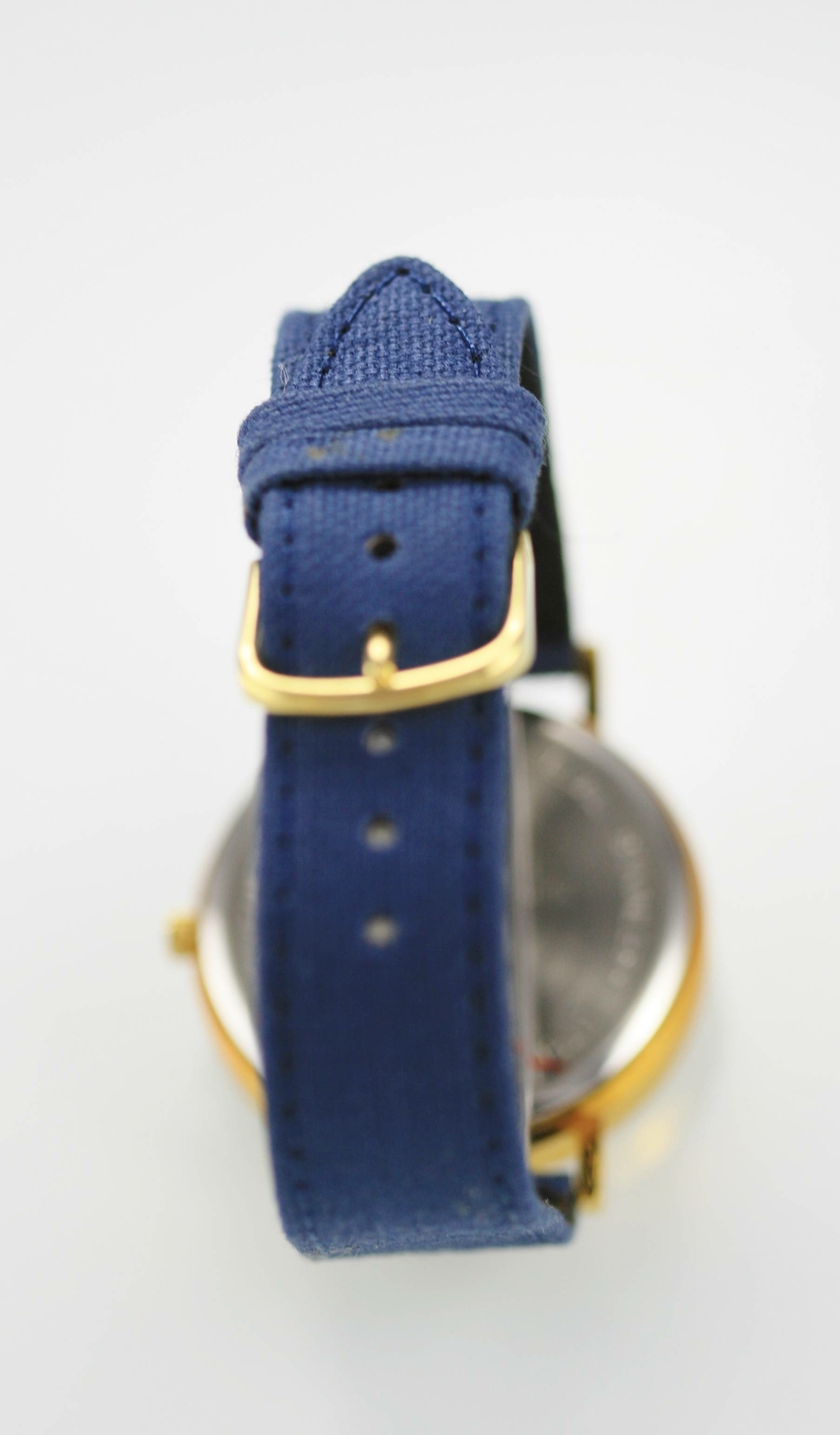 Scottsdale Polo Unisex Watch White Gold Stainless Blue Canvas Leather Quartz