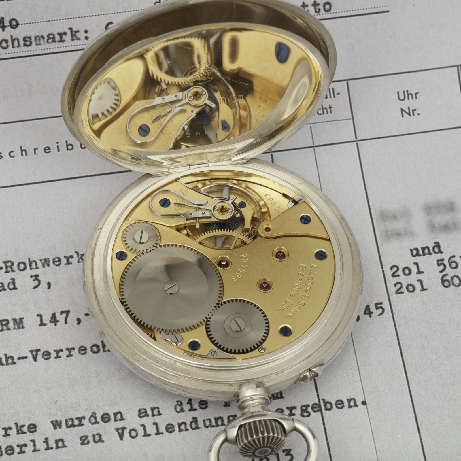 ww2 german military pocket watch A. Lange & Söhne Silver deck Watch 1942