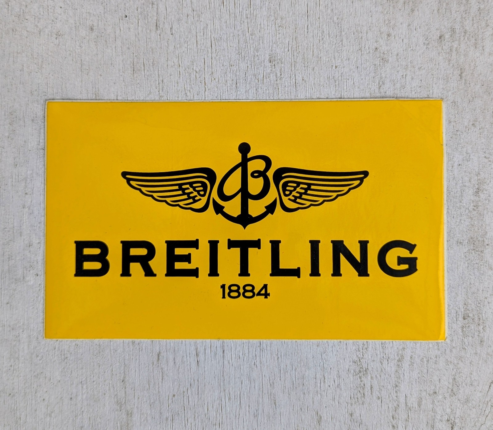 Breitling 1884 Logo Sticker Yellow Novelty Non-Retail 15×9cm Swiss Watch Promo