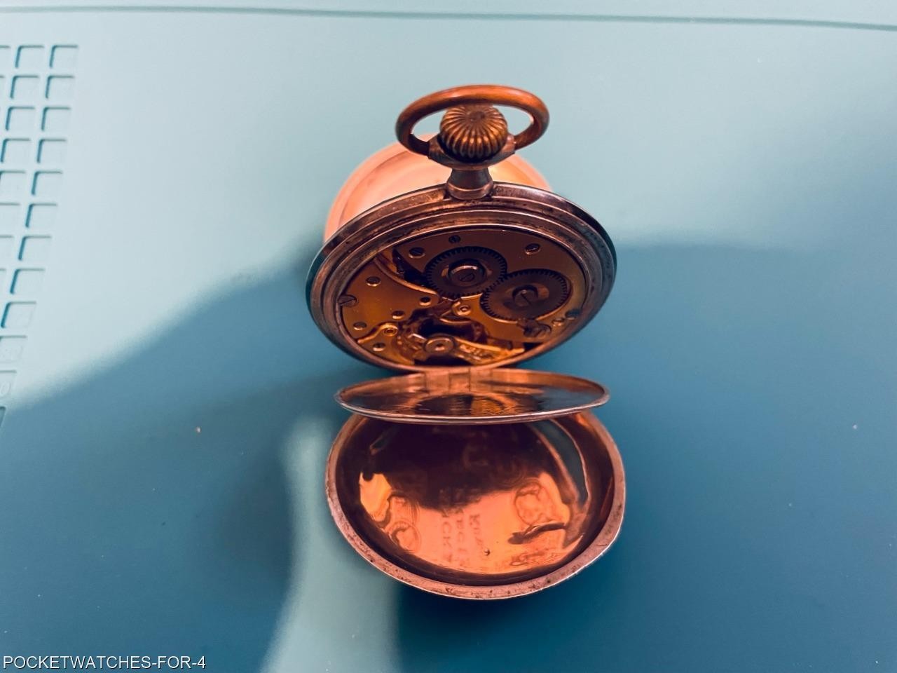 1910 POCKET WATCH 15 JEWELS SILVER NIELLO HUNTER CASE ART NOUVEAU SERVICED