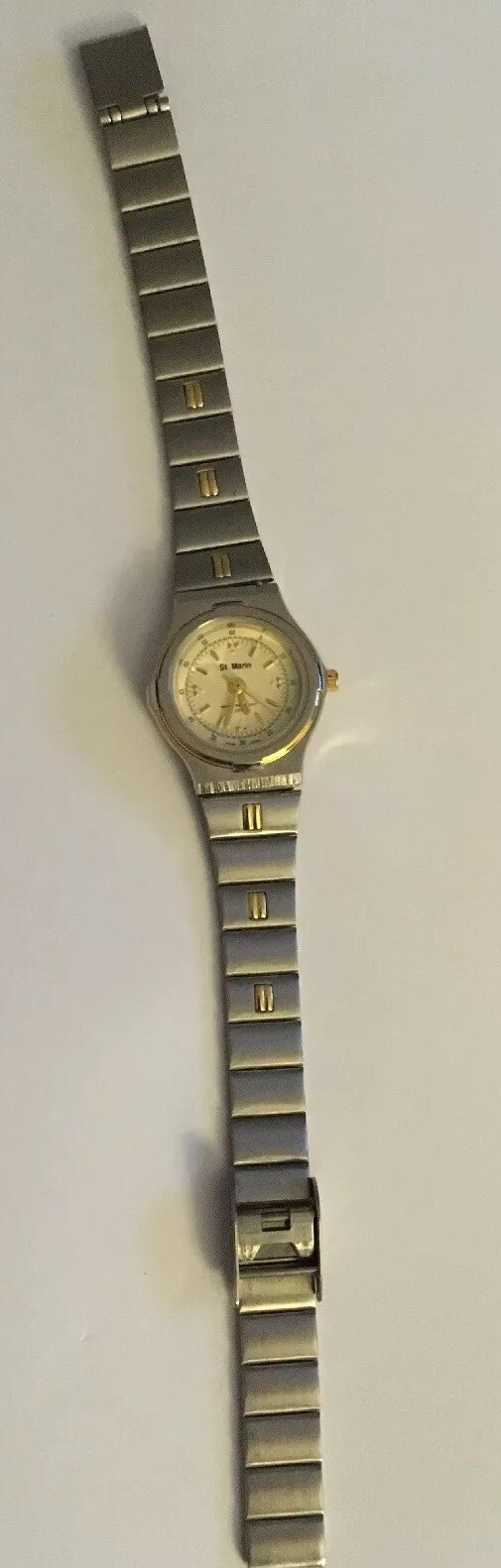 Vintage StMarin Silver tone Gold Trim Watch
