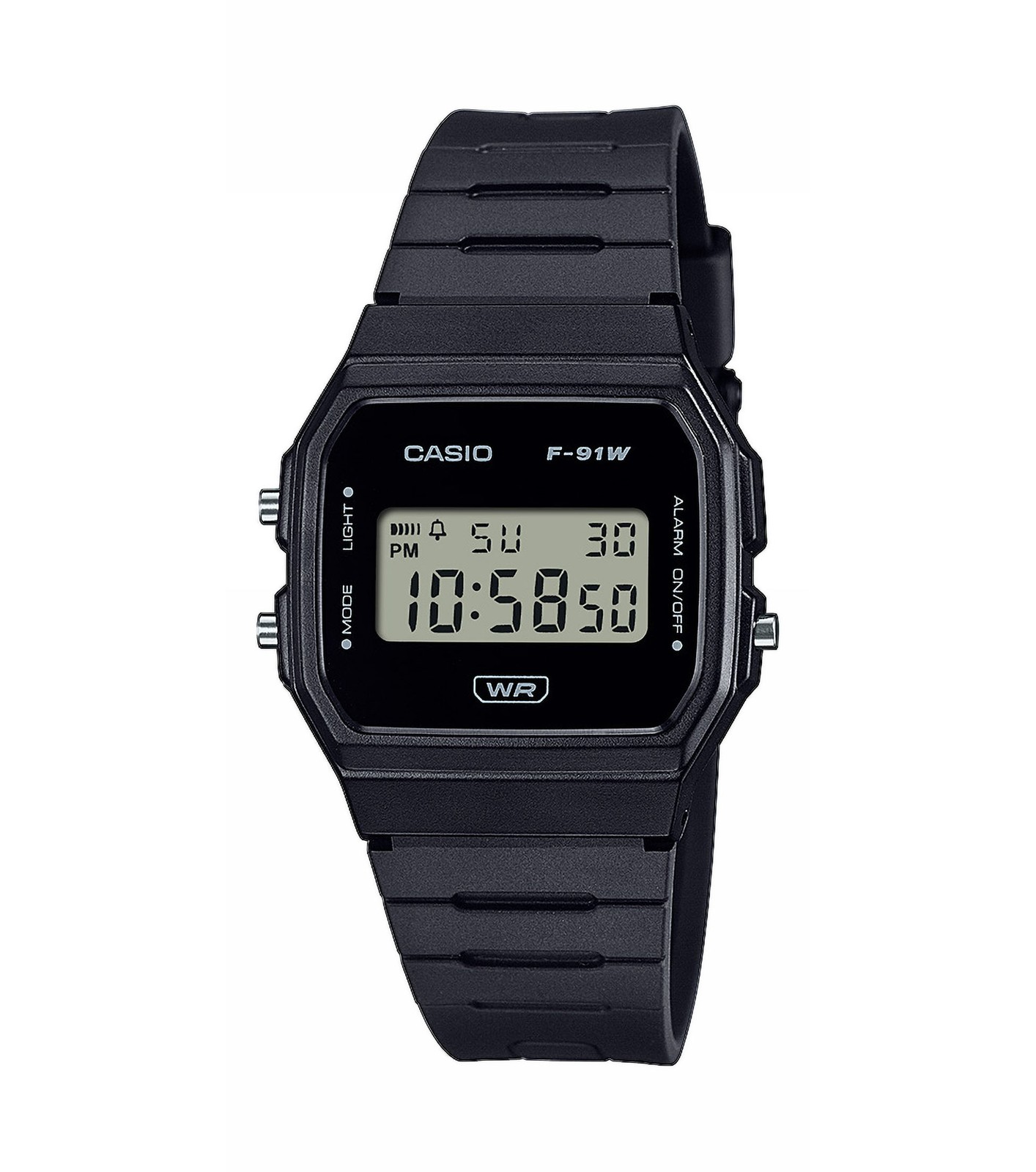 Vintage CASIO F-91WB-1AEF Silicone Black Digital Chrono Alarm Watch