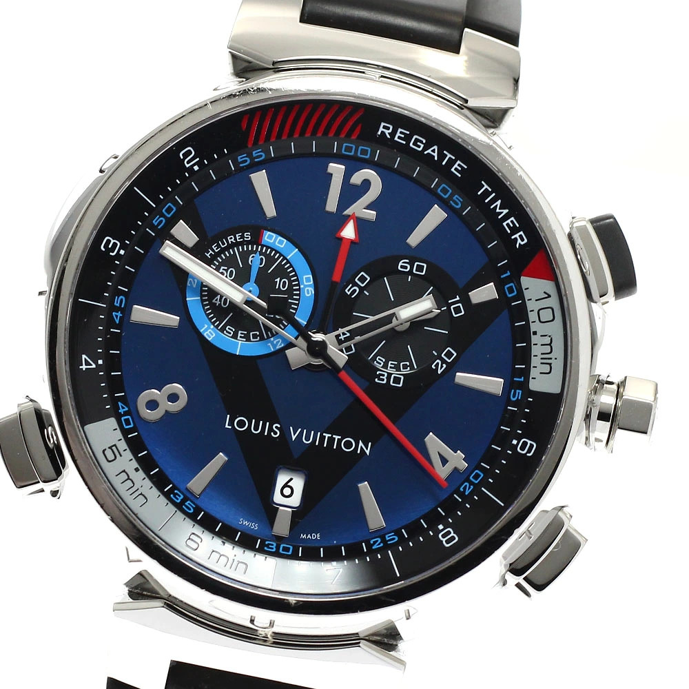 Louis Vuitton Tambour Regatta Chronograph Alarm Quartz Watch B+ From Japan