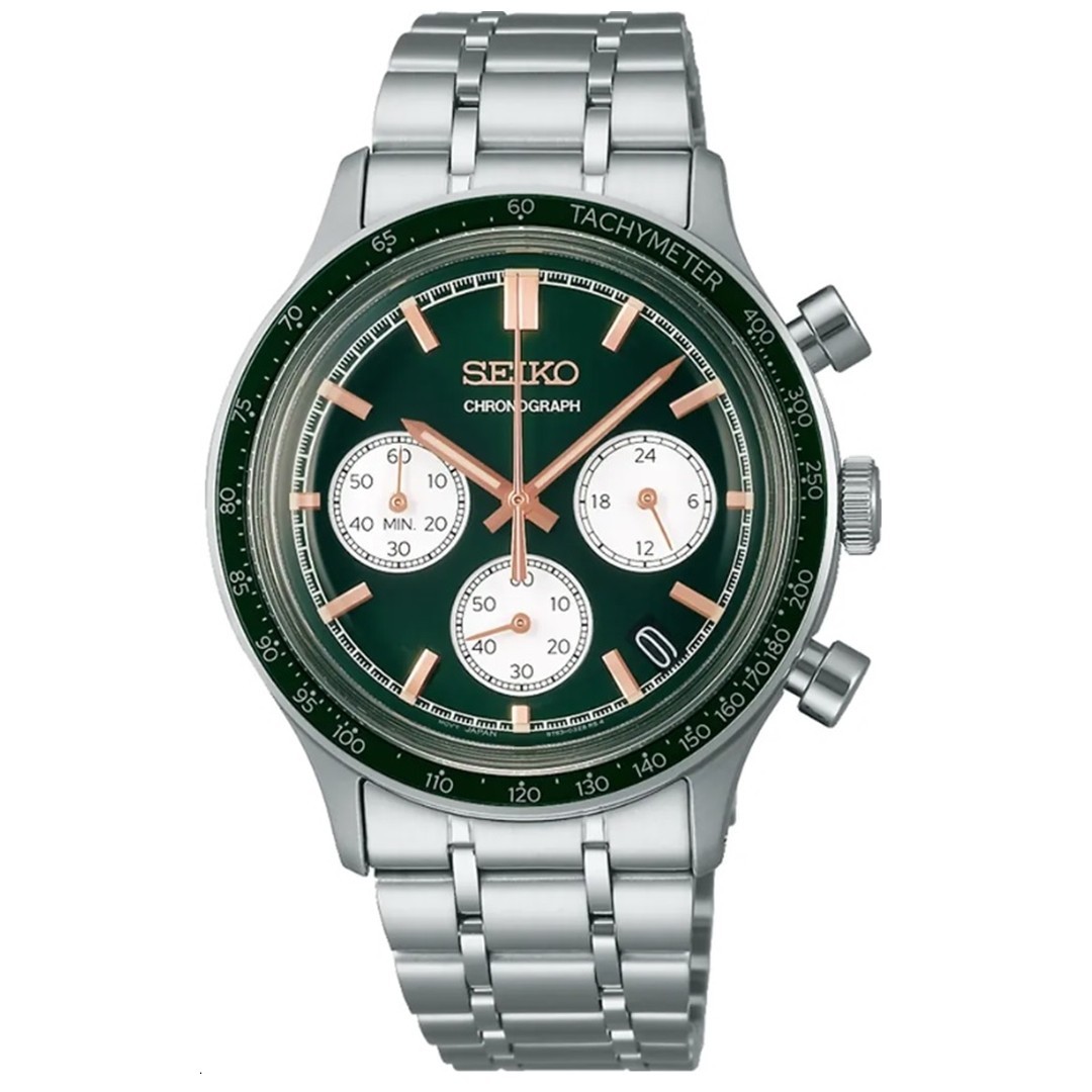 SEIKO SSB481P1 Men’s Chronograph Quartz Green Dial Steel Bracelet