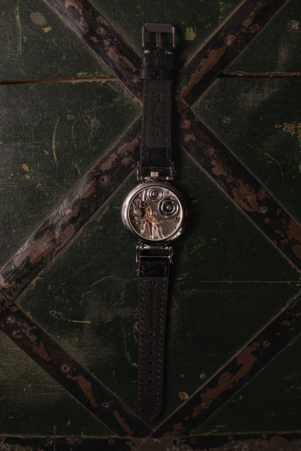 MENS WRIST WATCH USA VINTAGE HAMPDEN 12 SIZE MOVEMENT MARRIAGE WATCH CUSTOM MADE