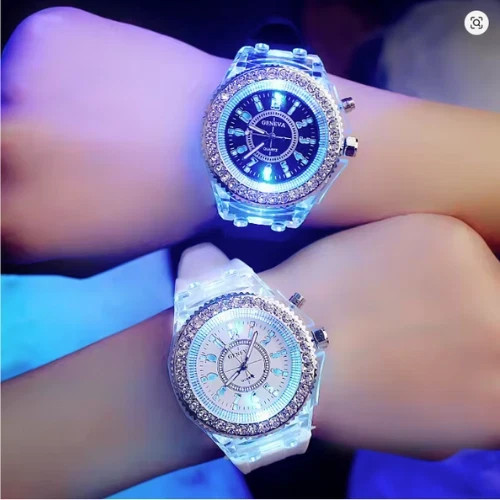 Luminous LED Watch Silicone Quartz Wristwatch Glow in the Dark ,men,boys,women