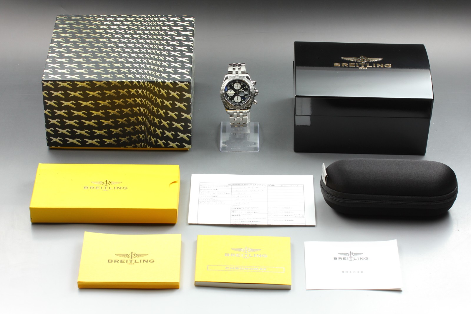 BREITLING Chronomat Evolution A13356 Chronograph Black AT 42mm Men’s Watch [Box]