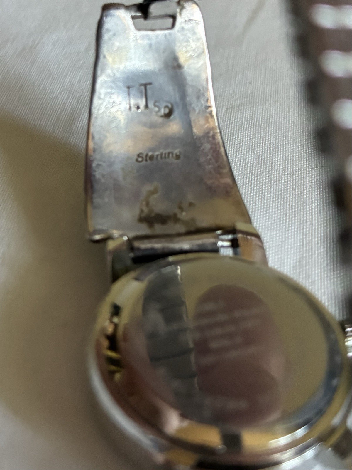 VTG Navajo Sterling Kingman Turquoise Native American Watch Bracelet Tom Taylor