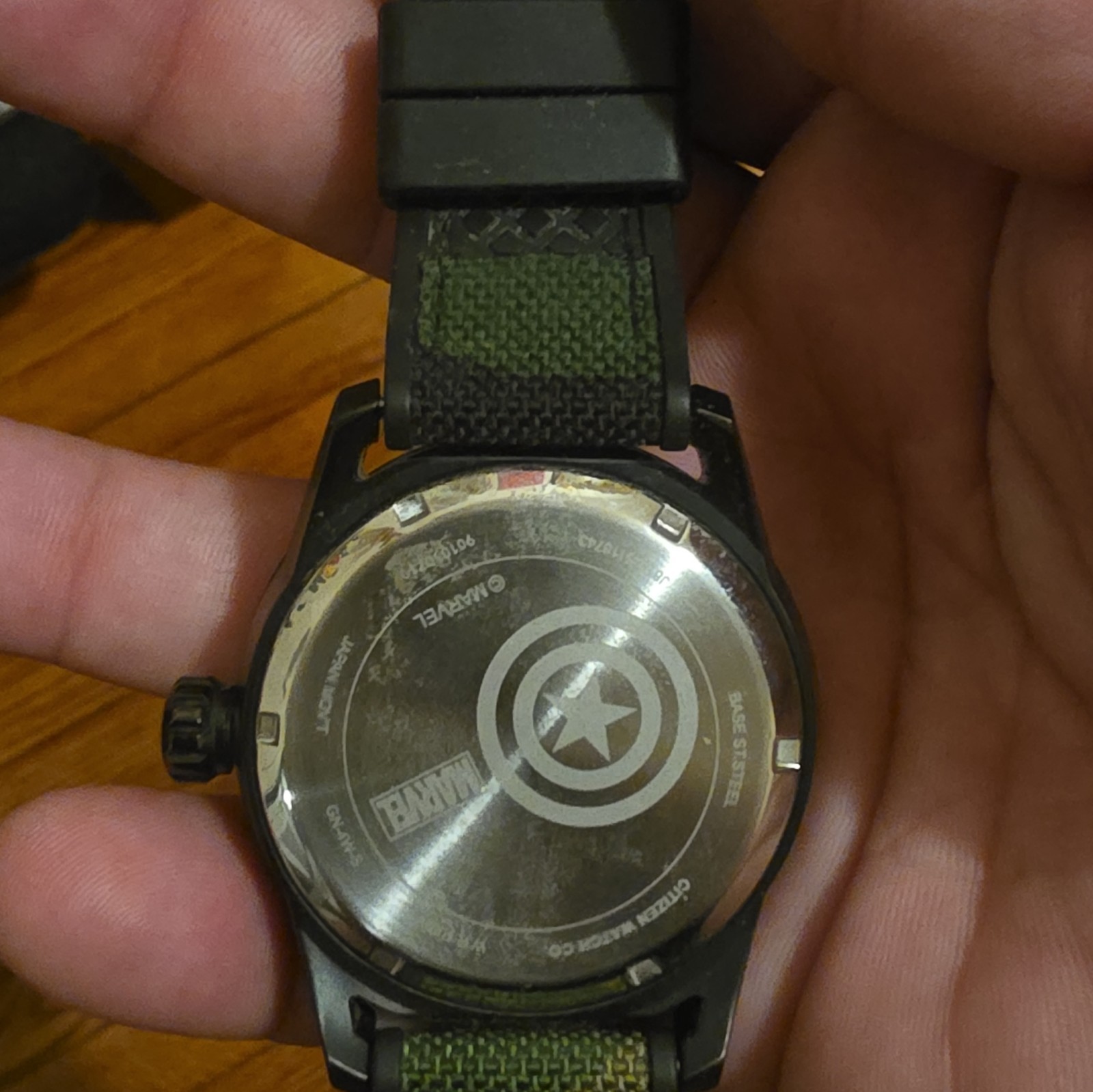Citizen Eco-Drive Marvel Captain America Black Dial Green Strap 43mm 100m Date