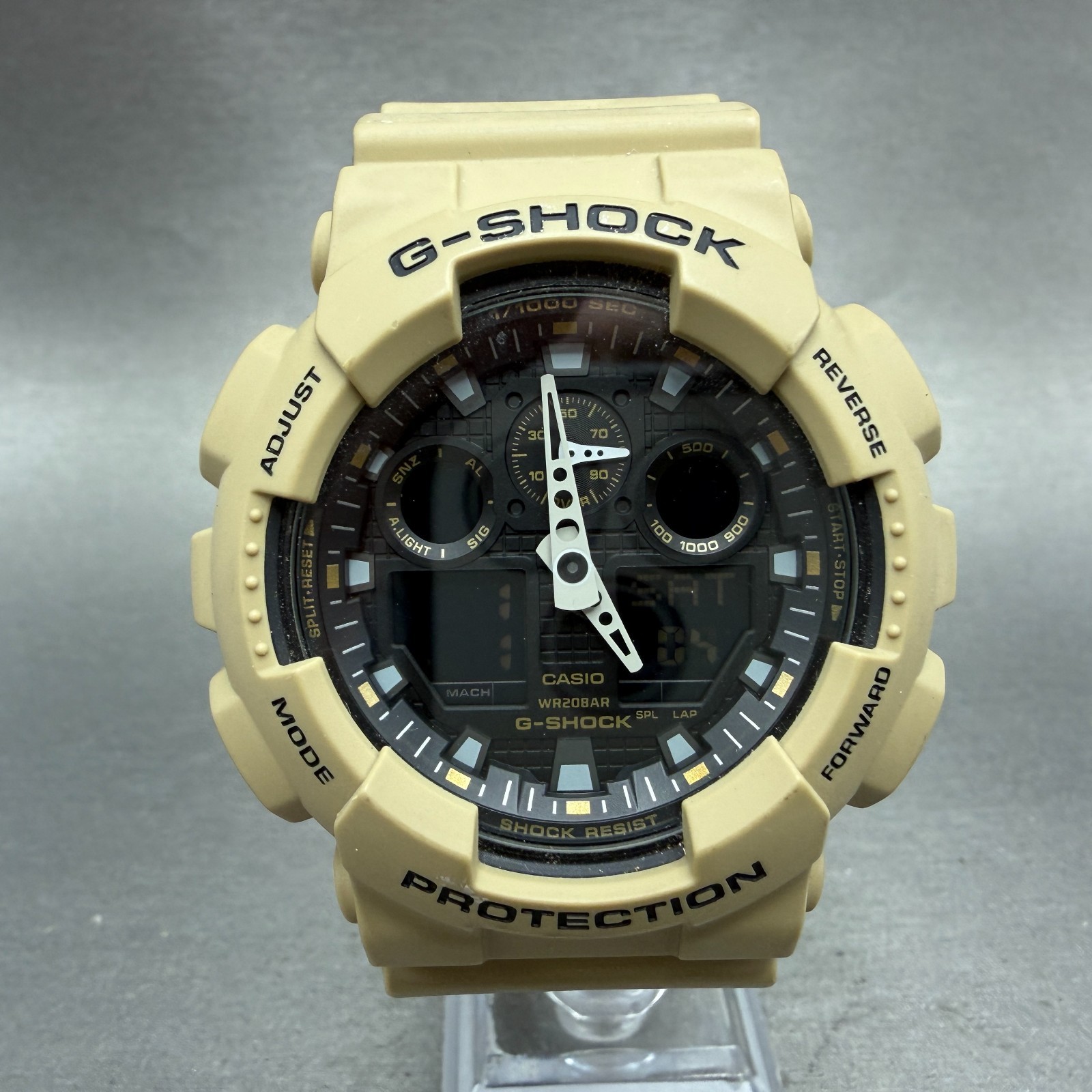 Casio G-Shock GA-100L Watch Men 51mm Tan Alarm Chrono Daydate New Battery ABDF