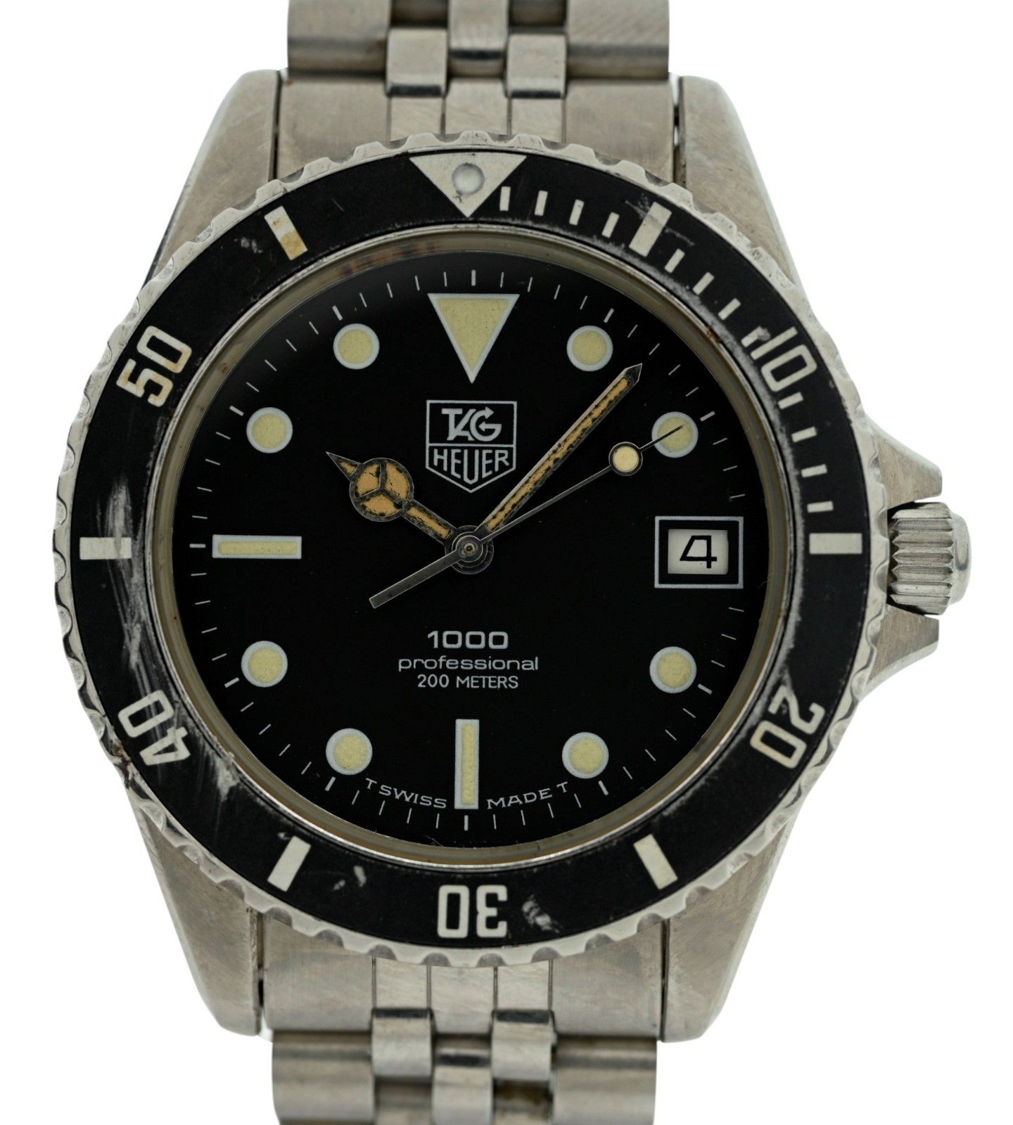 Tag Heuer 37mm Men’s 1000 Series Black Dial Dive Watch Jubilee Band! 980.013 N!