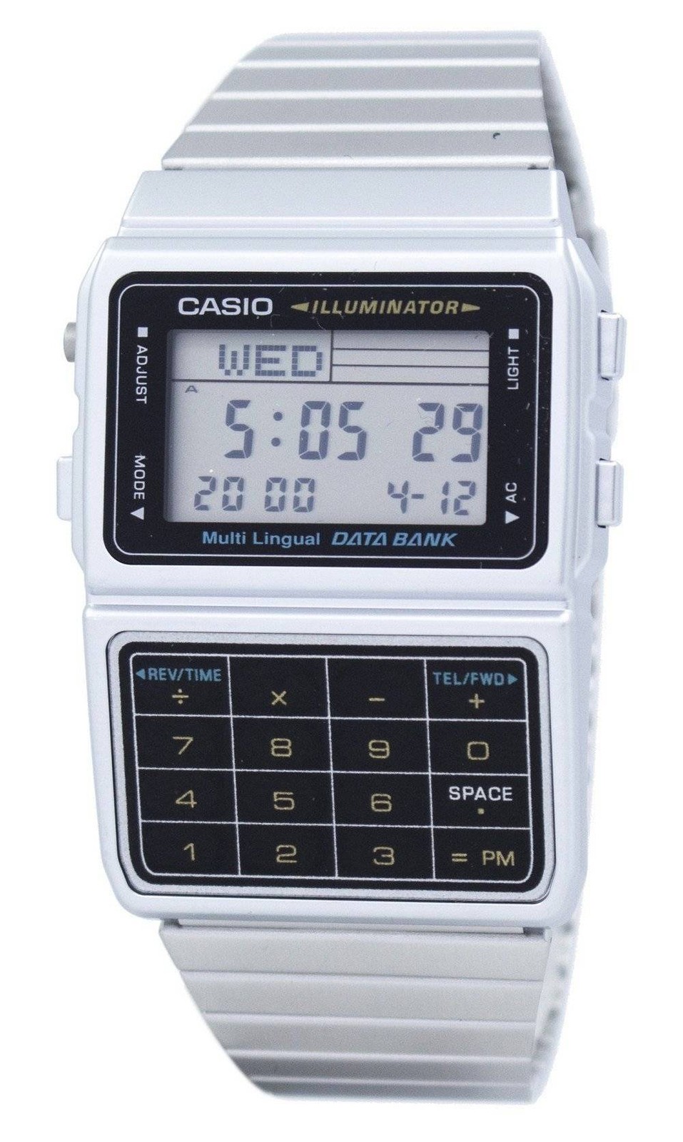 Casio Digital Stainless Steel Data Bank Multi-Lingual DBC-611-1DF Men’s Watch