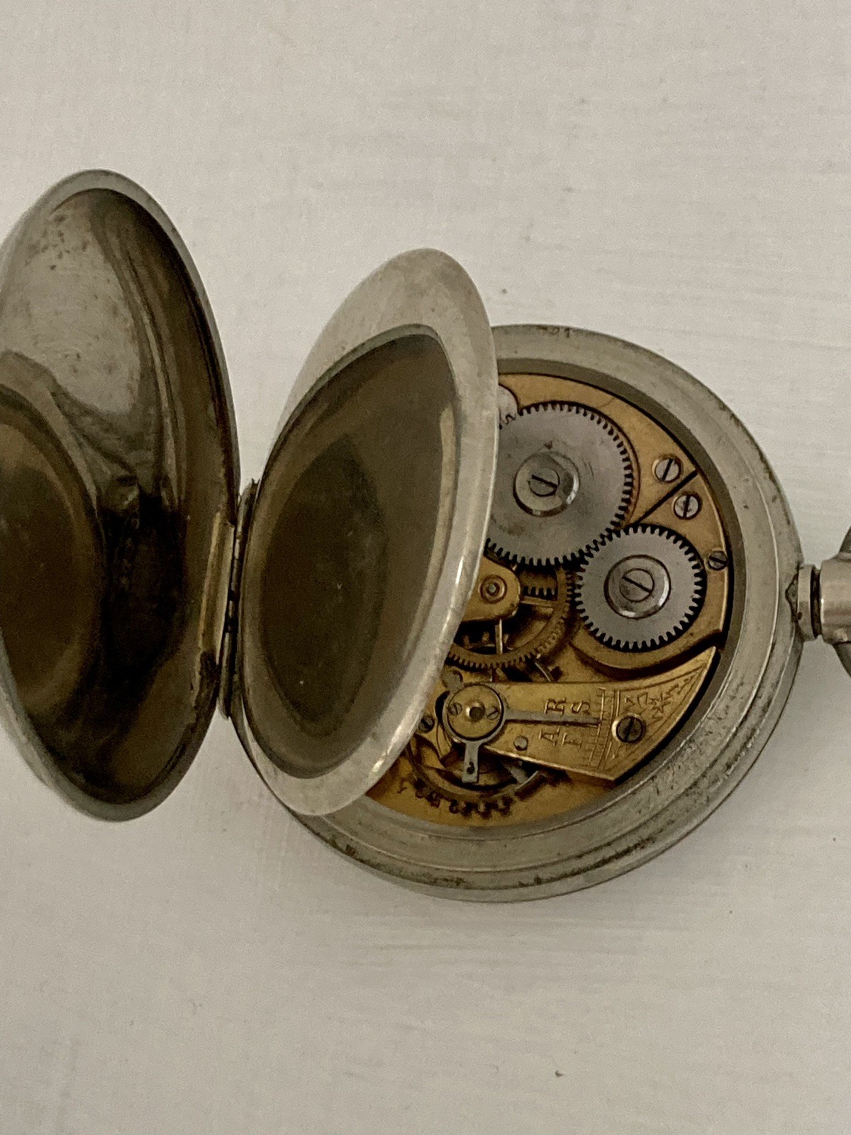Vintage Miners Pocket Watch Working ( needs some TLC see description )