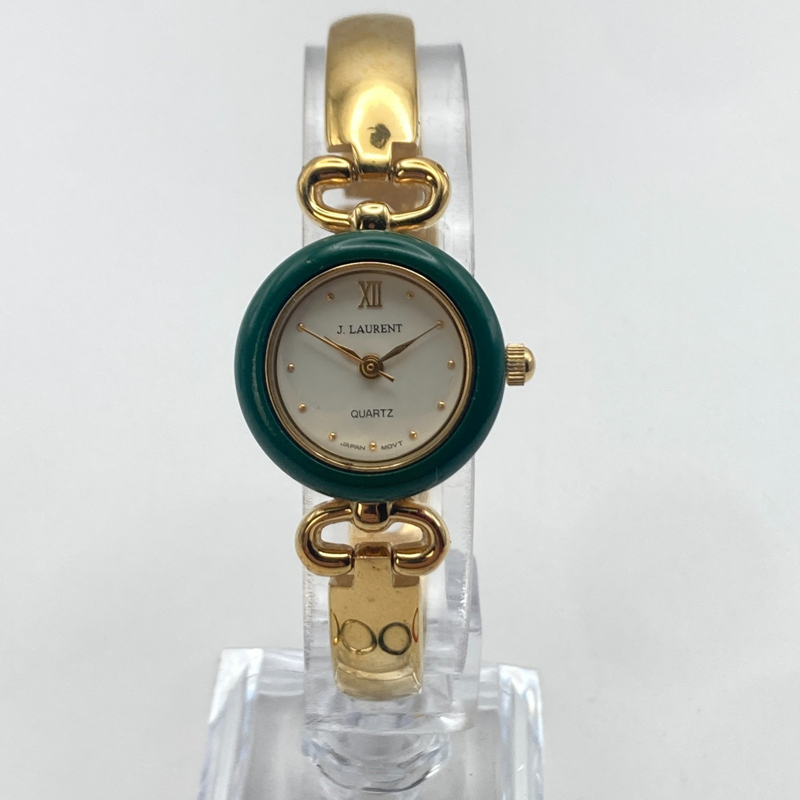 J Laurent Women’s Watch Interchangeable Bezels Gold Tone 22mm New Battery 6.5″