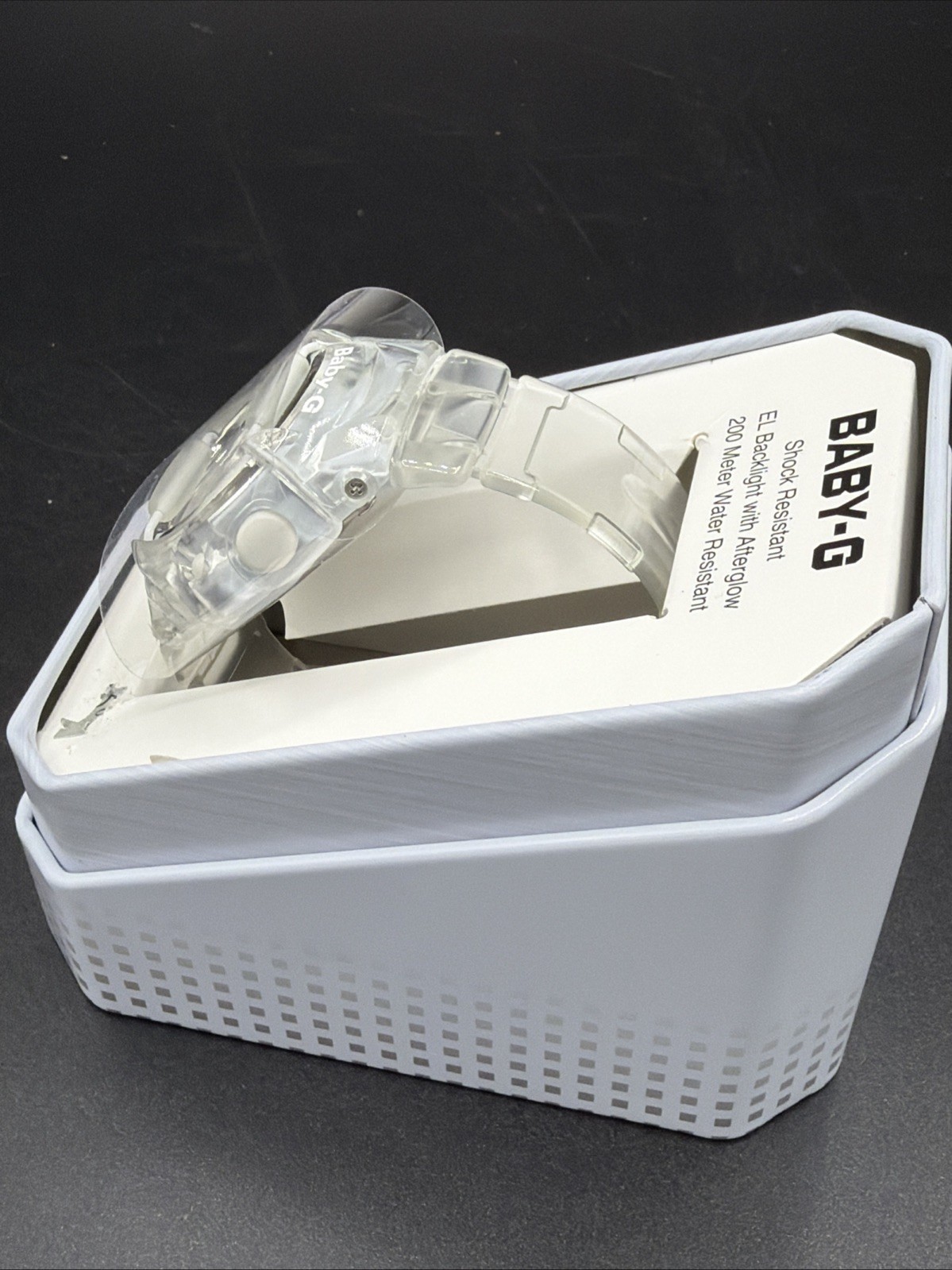 Genuine New Old Stock Casio Baby-G Shock Watch BG-169R-7BMTN Clear White Sport