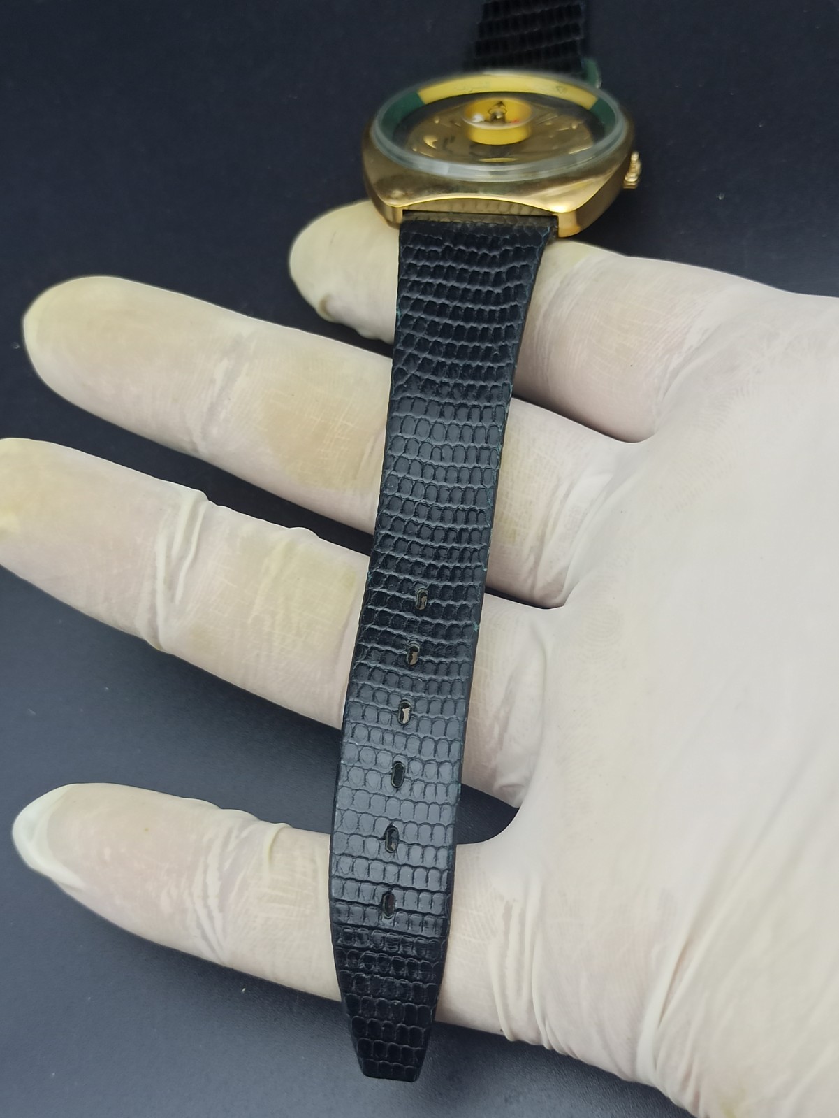 Vintage Mecca Watch Gold 20 Micron Dalil Muslim Direction Quartz Super Swiss 80s