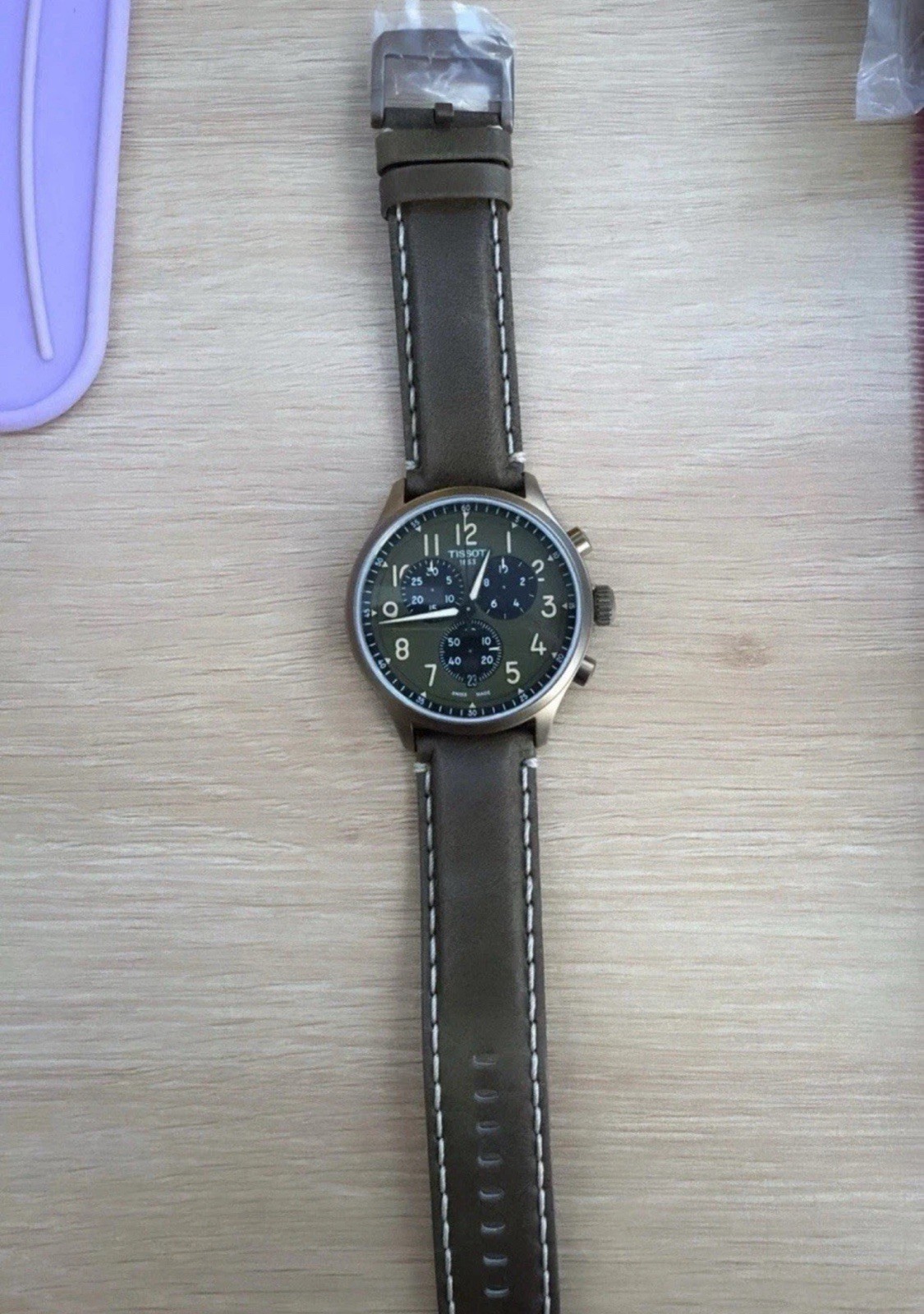 Tissot Chrono XL Men’s Quartz Chronograph Green Dial Brown Leather 45mm 100m