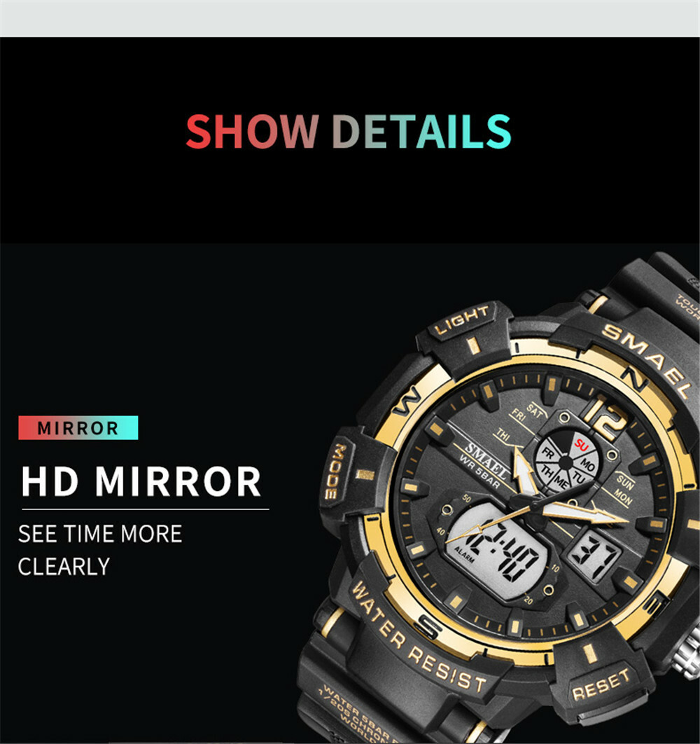 SMAEL Men Military Fashion Sport Outdoor Digital Stopwatch Male Wristwatch