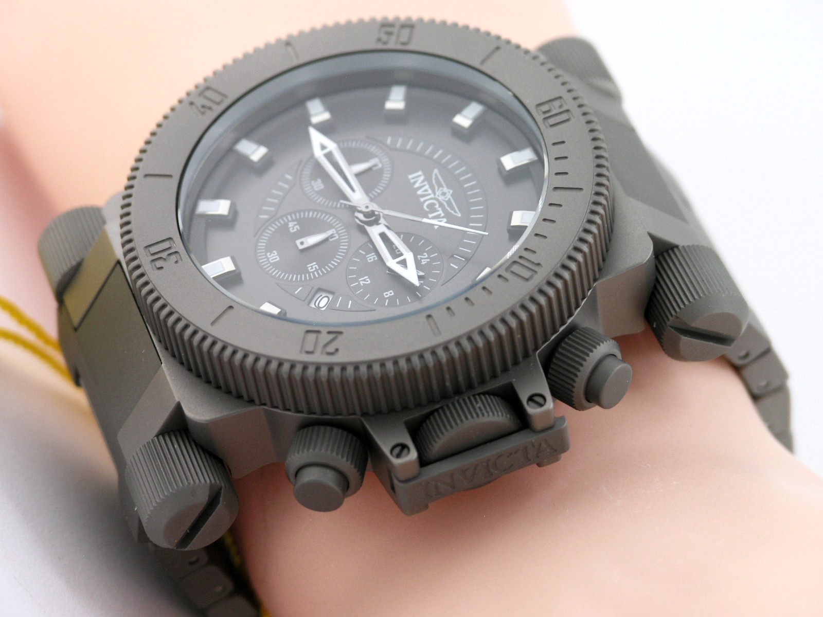 NEW INVICTA 48221 COALITION FORCES ALL TITANIUM BLACK CHRONOGRAPH WATCH 51MM