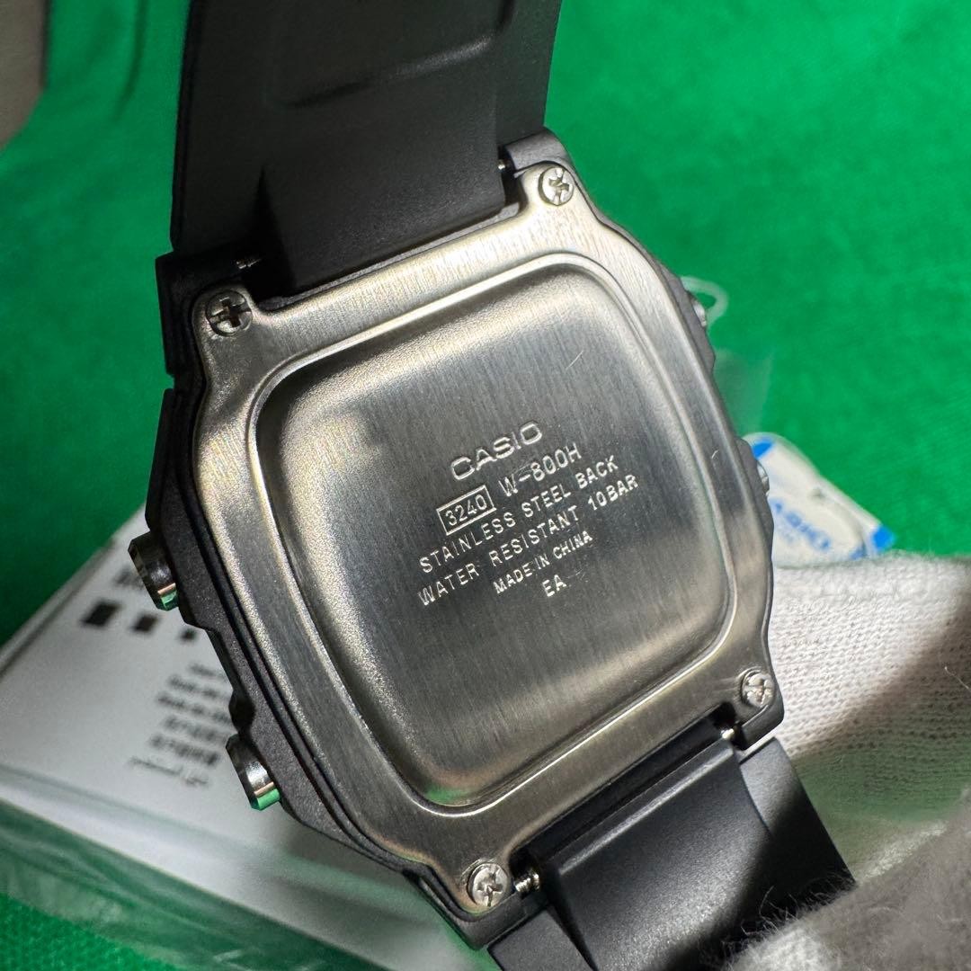 Casio Digital Watch, Inverted LCD, CASIO W-800H-1BV, Black