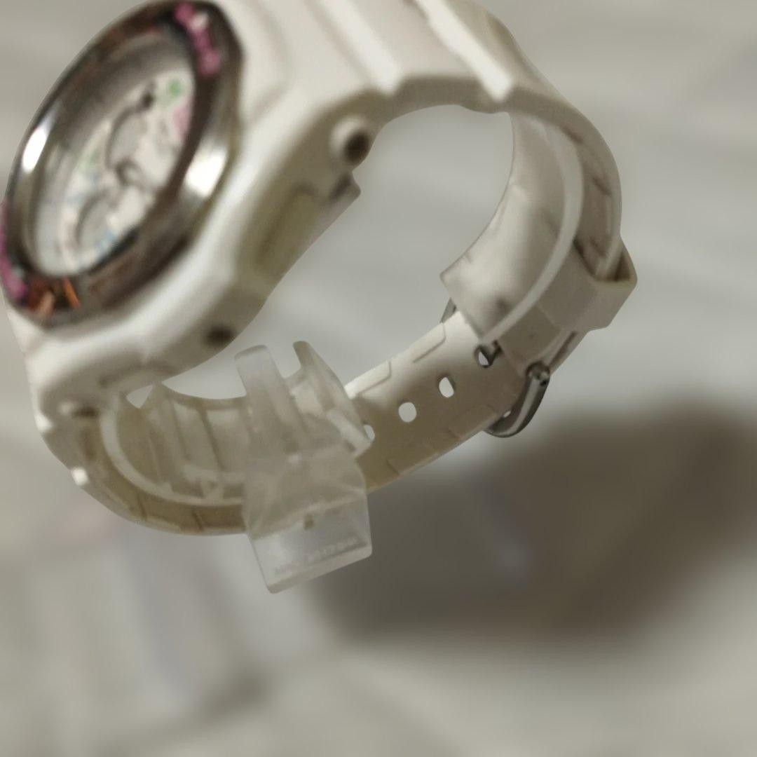 New battery included. Casio Baby-G watch BGA-101 white heart digital-analog.