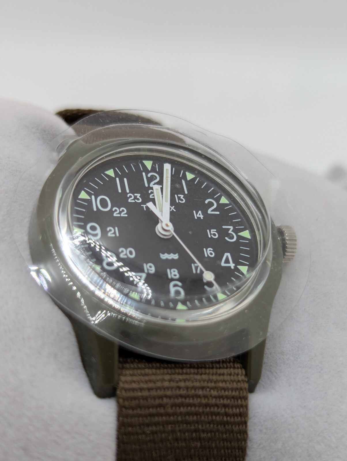 Timex MK1 SR626SW Womens Brown Band Green Case Water Resistant Round Wristwatch