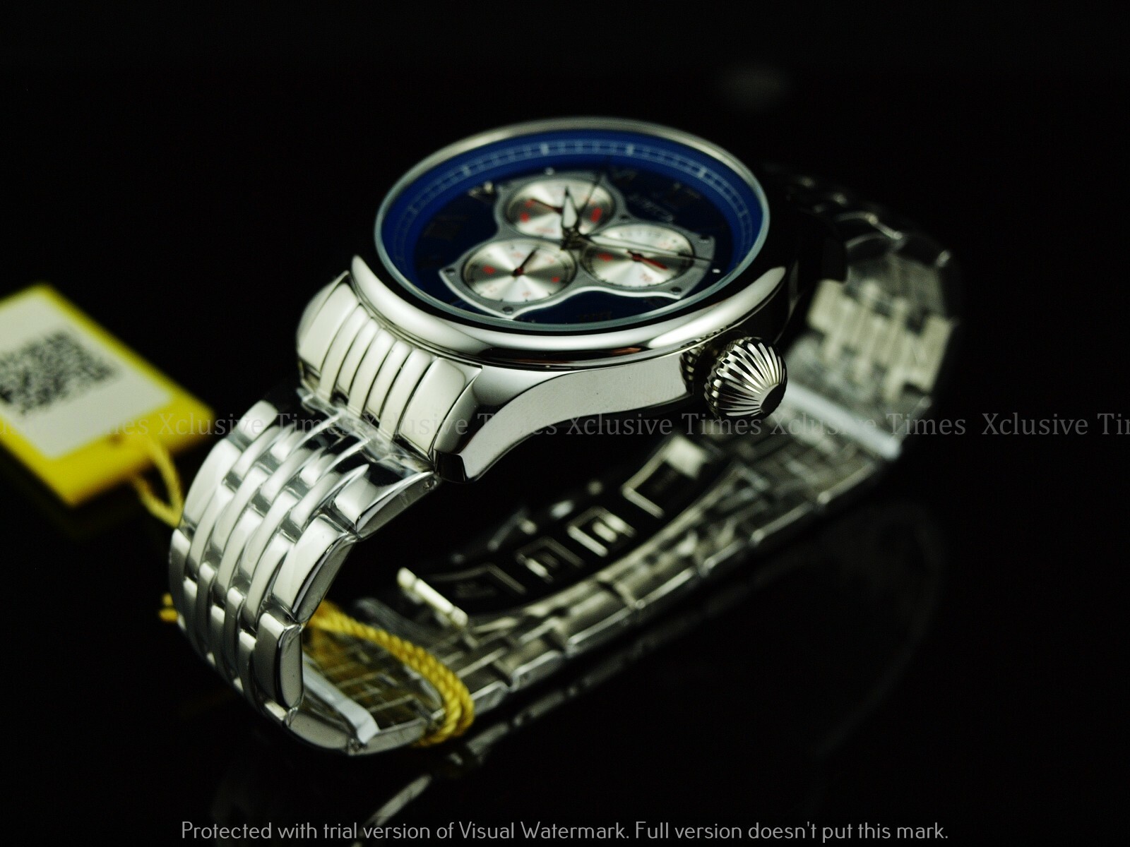 Invicta Men 45mm Vintage Mirror High Polished MultiFunction SS Bracelet Watch