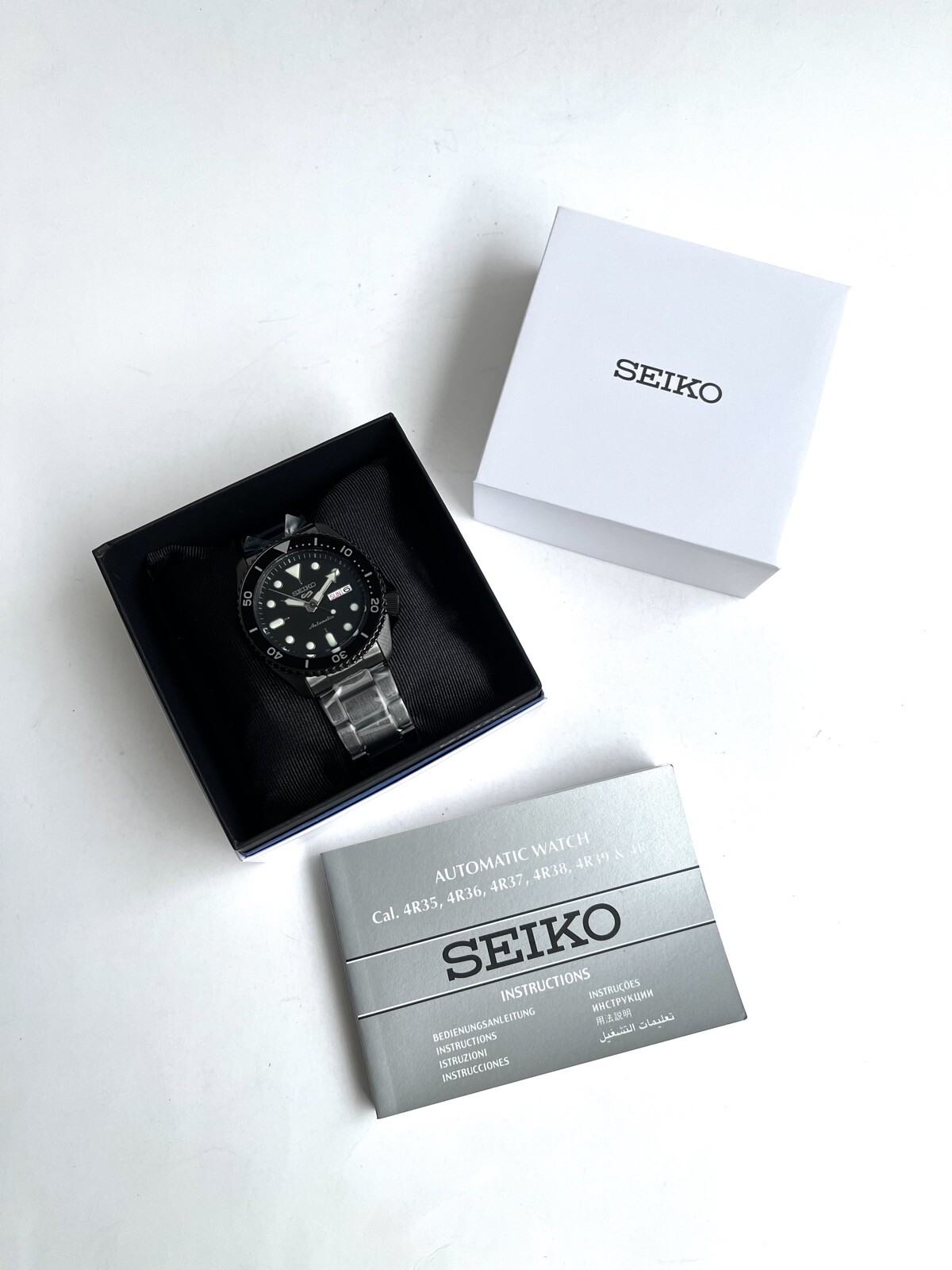 Seiko 5 Sports SRPD65K1 Black Automatic Day & Date Dial Black Steel Watch