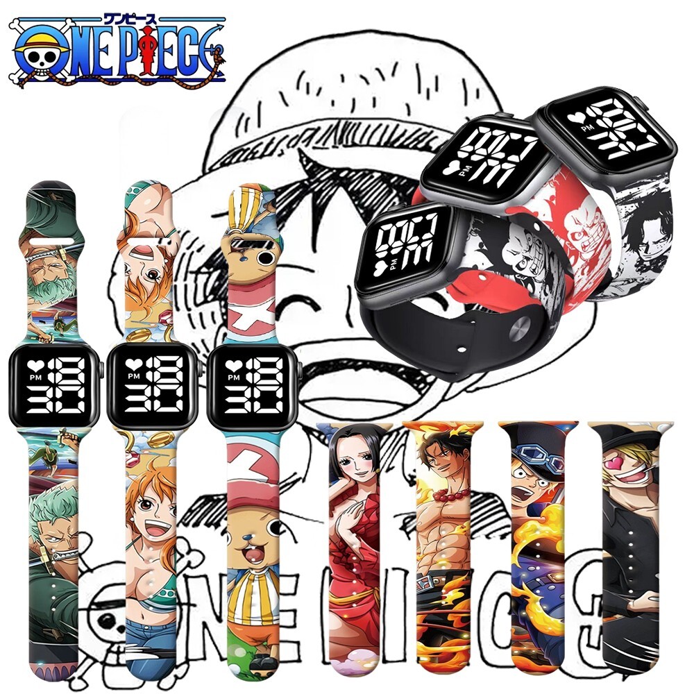 One Piece Digital LED Watch Model 6 Choice Luffy Zoro Boa Sabo