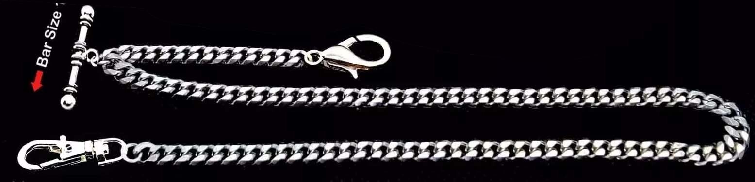 Pocket Watch Stainless Steel 12″ Inches Long Chain With Lobster extension