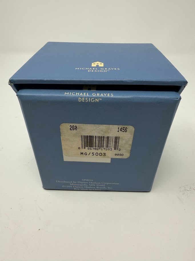 Michael Graves Watch Women 24mm Silver Tone Tank Blue Dial in Box 7.75″