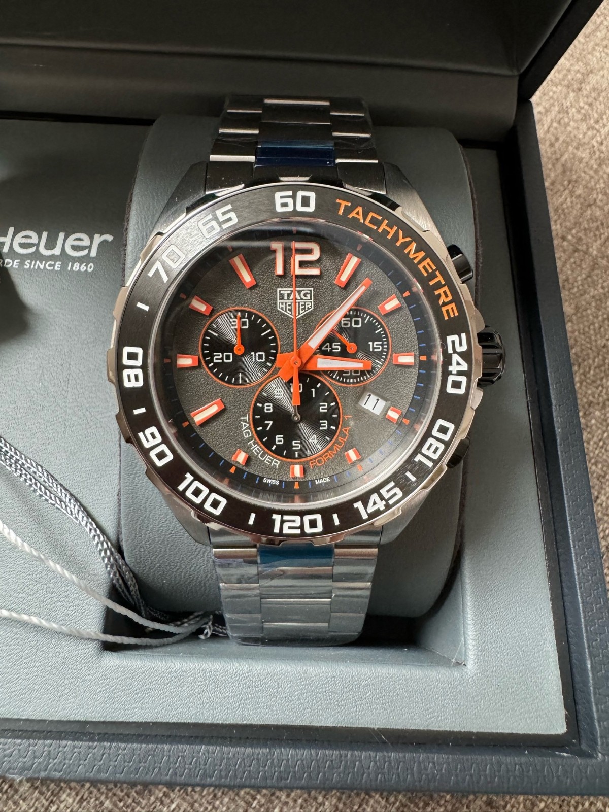 TAG Heuer Formula 1 Quartz Chronograph Grey Orange Men’s Watch CAZ101AH.BA0842