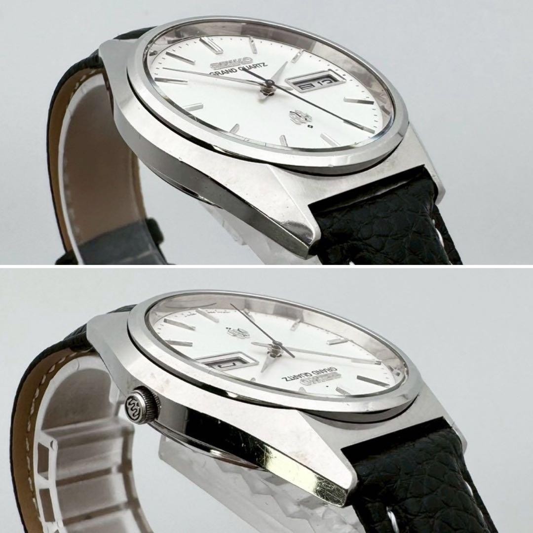 Seiko Grand Quartz Twin 9943-8010 36mm Silver Dial Day-Date Vintage 70s Mens