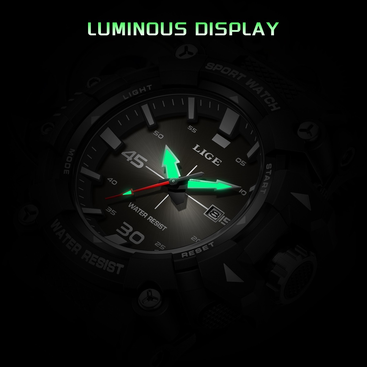 Waterproof Men Watch Quartz Date Luminous Casual Sport Man Wristwatch Boxed