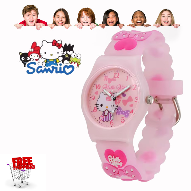 Sanrio Kid’s Quartz Watch, Hello Kitty, Kuromi, Cinnamoroll, Little Twin Stars,