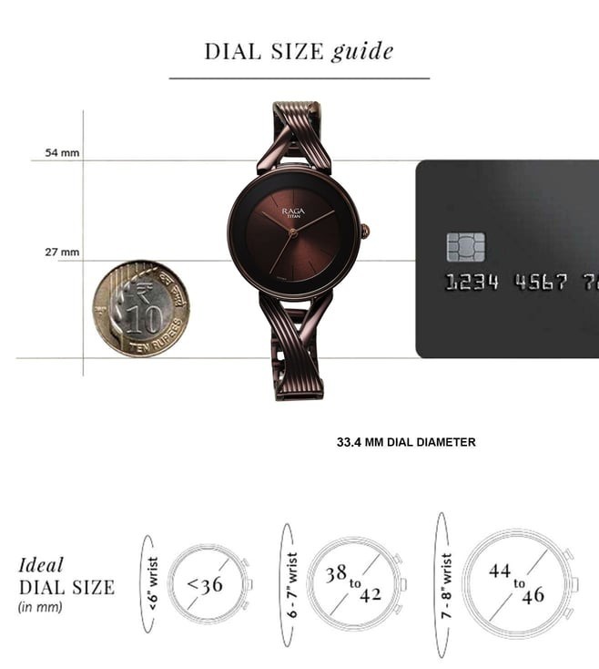 Titan Womens Watch Brown Metal Jewelry Band Round Face Dial 2698QM01