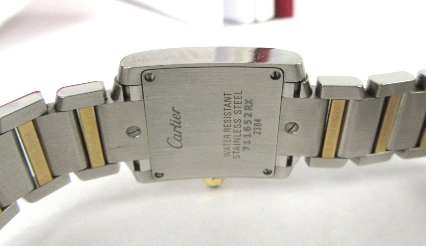 Ladies CARTIER 2384 Steel & 18K Gold 25mm Tank Quartz Watch – Box, Papers – 6.5″