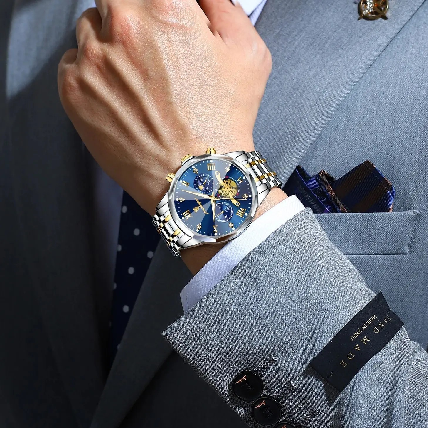 POEDAGAR Luxury Men Watch Top Original Waterproof Luminous Chronograph Man Wrist