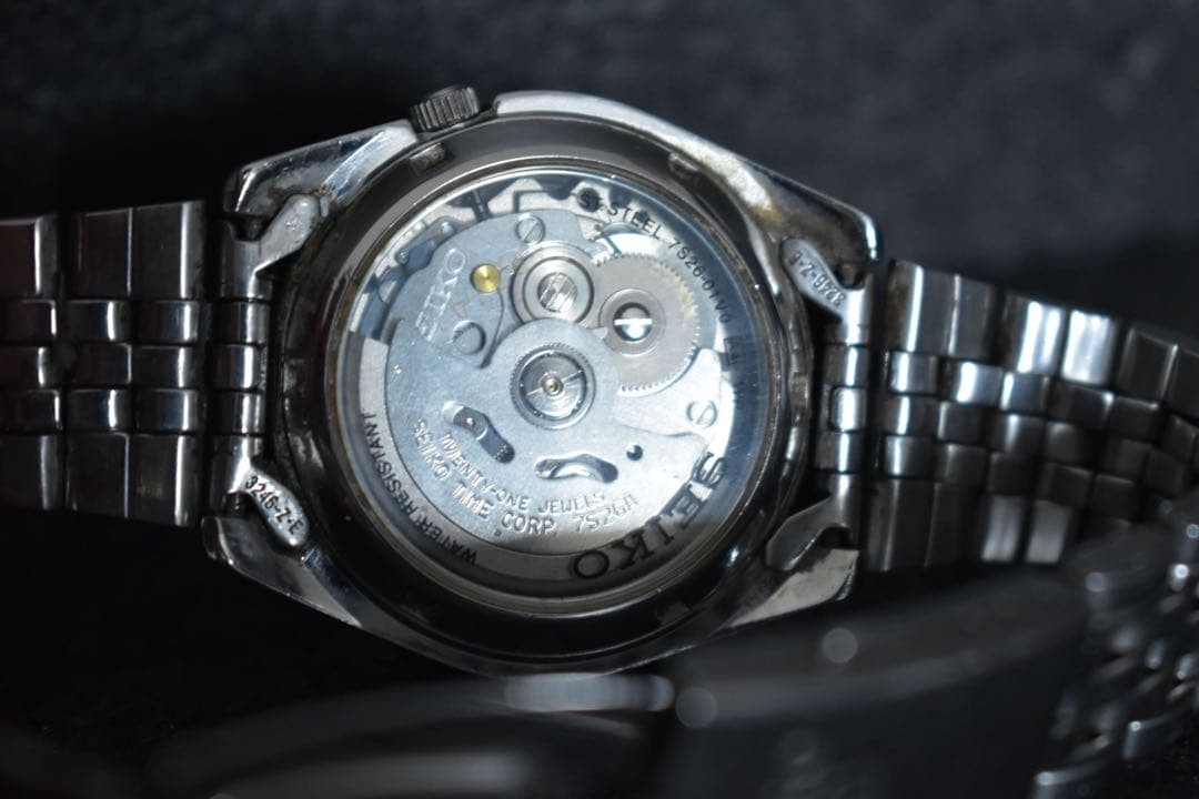 Seiko 5 7S26-01V0 Automatic Watch Exhibition Case Back