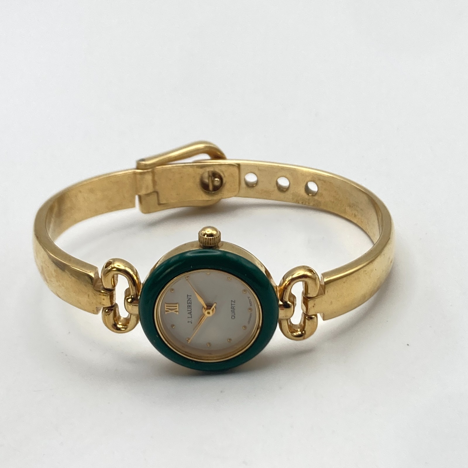 J Laurent Women’s Watch Interchangeable Bezels Gold Tone 22mm New Battery 6.5″